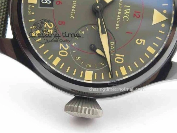 MIROTIME 0313 Big Pilot Real PR 48mm IW501902 Real Ceramic ZF 1:1 Best Edition On Green Nylon Strap A51111 V Durable 7249